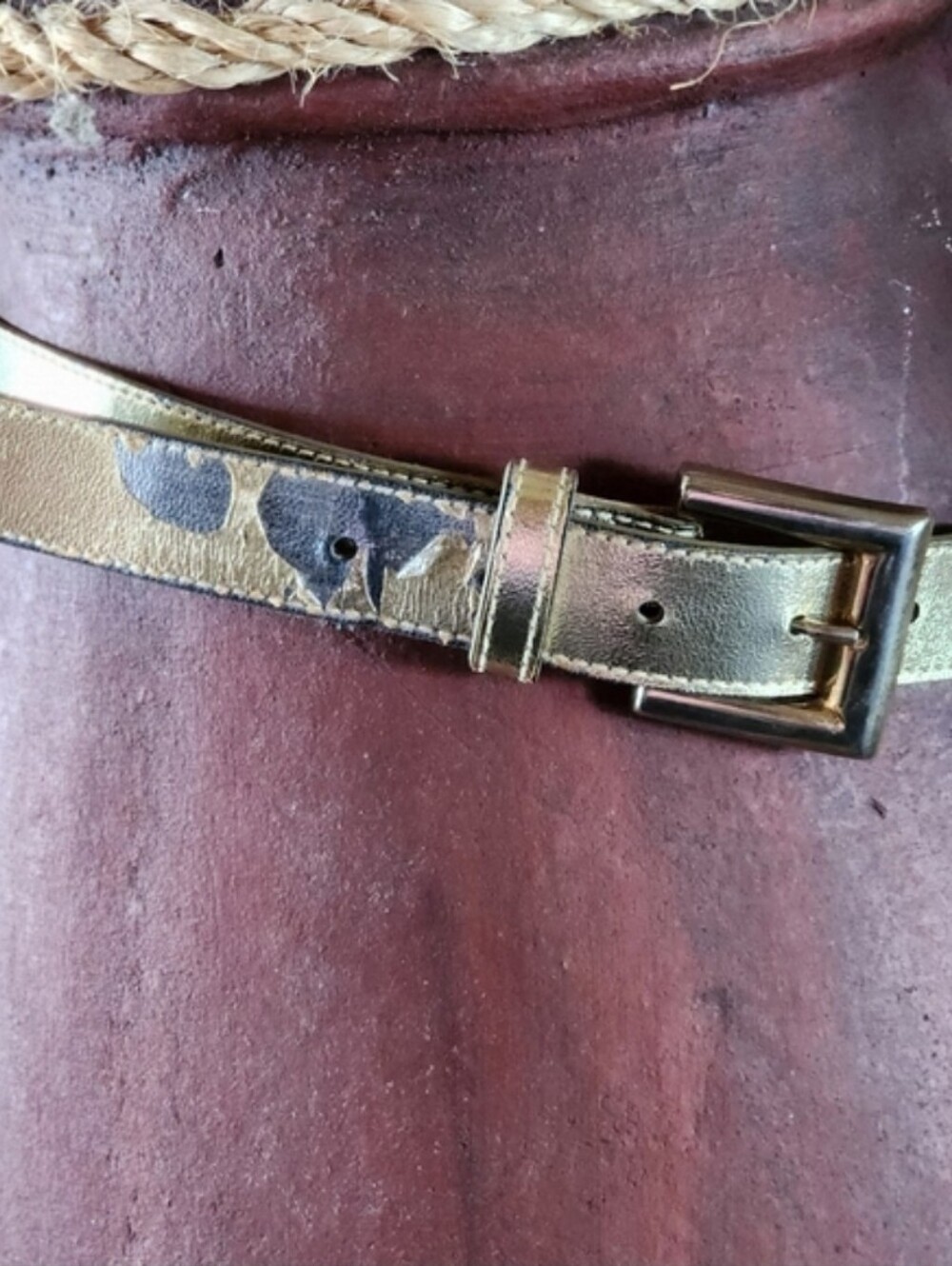 Gold Women's Fashion Belt with Buckle 1" Wide 38" Long See CALLOUTS - Picture 3 of 7
